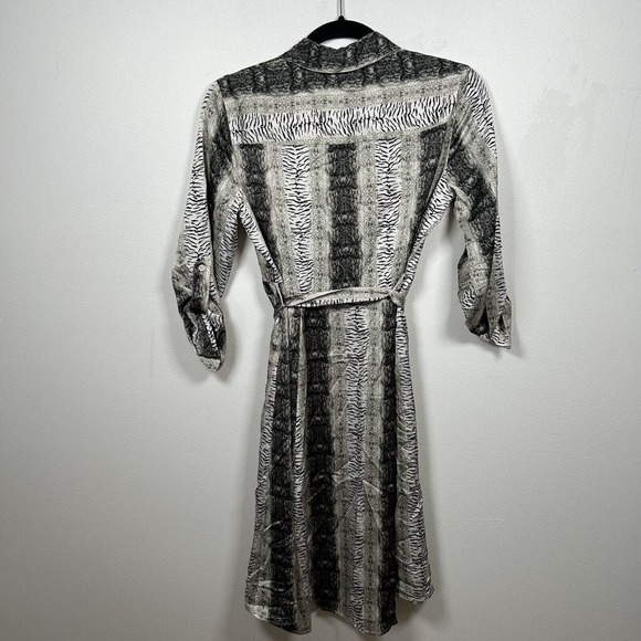 INC International Concepts NWT Snake Print V-Neck Faux-Wrap Dress Black/White 2P - Picture 5 of 8